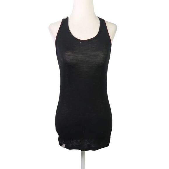 Ibex The Art of Wool Black Wool Racerbank Tank Top Womens Small - Picture 1 of 5